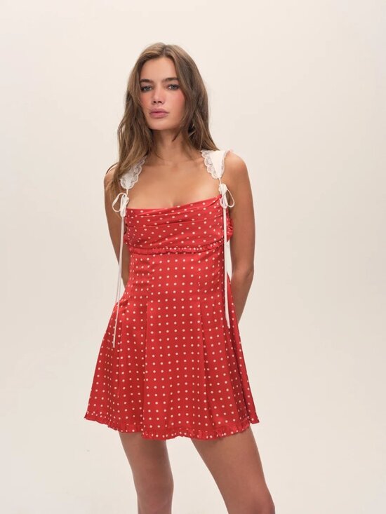For Love And Lemons Dresses & Skirts - For Love & Lemons Holland Mini Dress | Red & White Polka Dot | Medium | NWT